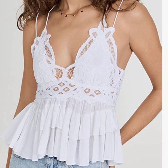 NWT Free People White Adella Cami -Size Small - Picture 5 of 9